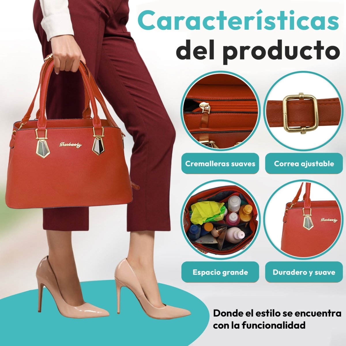 Set de Bolsos Con Diseño Versátil & Cuero Sintético Premium - ONDASHOPMX