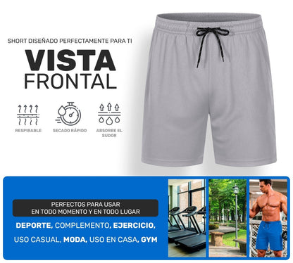 Short Deportivo Ejercicio Gym Slim Fit Elástico - ONDASHOPMX