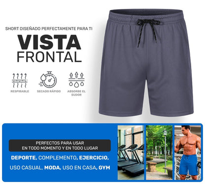 Short Deportivo Ejercicio Gym Slim Fit Elástico - ONDASHOPMX