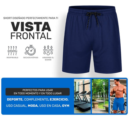 Short Deportivo Ejercicio Gym Slim Fit Elástico - ONDASHOPMX