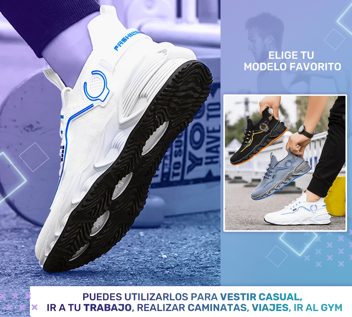 Sneakers Blancos Sport 88Y – Suela Antideslizante & Ajuste Ergonómico - ONDASHOPMX