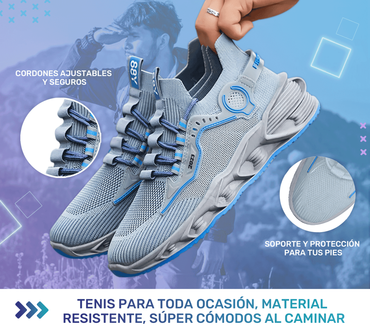Sneakers Blancos Sport 88Y – Suela Antideslizante & Ajuste Ergonómico - ONDASHOPMX