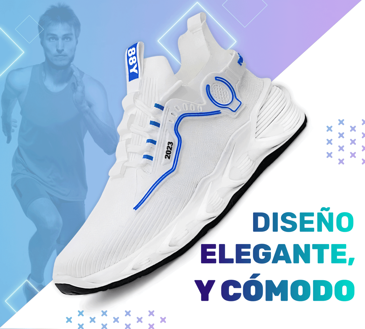 Sneakers Blancos Sport 88Y – Suela Antideslizante & Ajuste Ergonómico - ONDASHOPMX