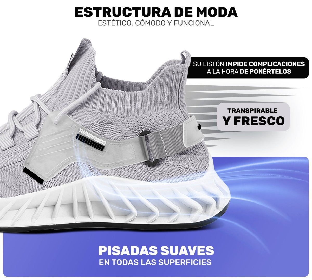 Sneakers Deportivos Ligeros para Hombre y Mujer | Transpirables, Cómodos & Resistentes - ONDASHOPMX
