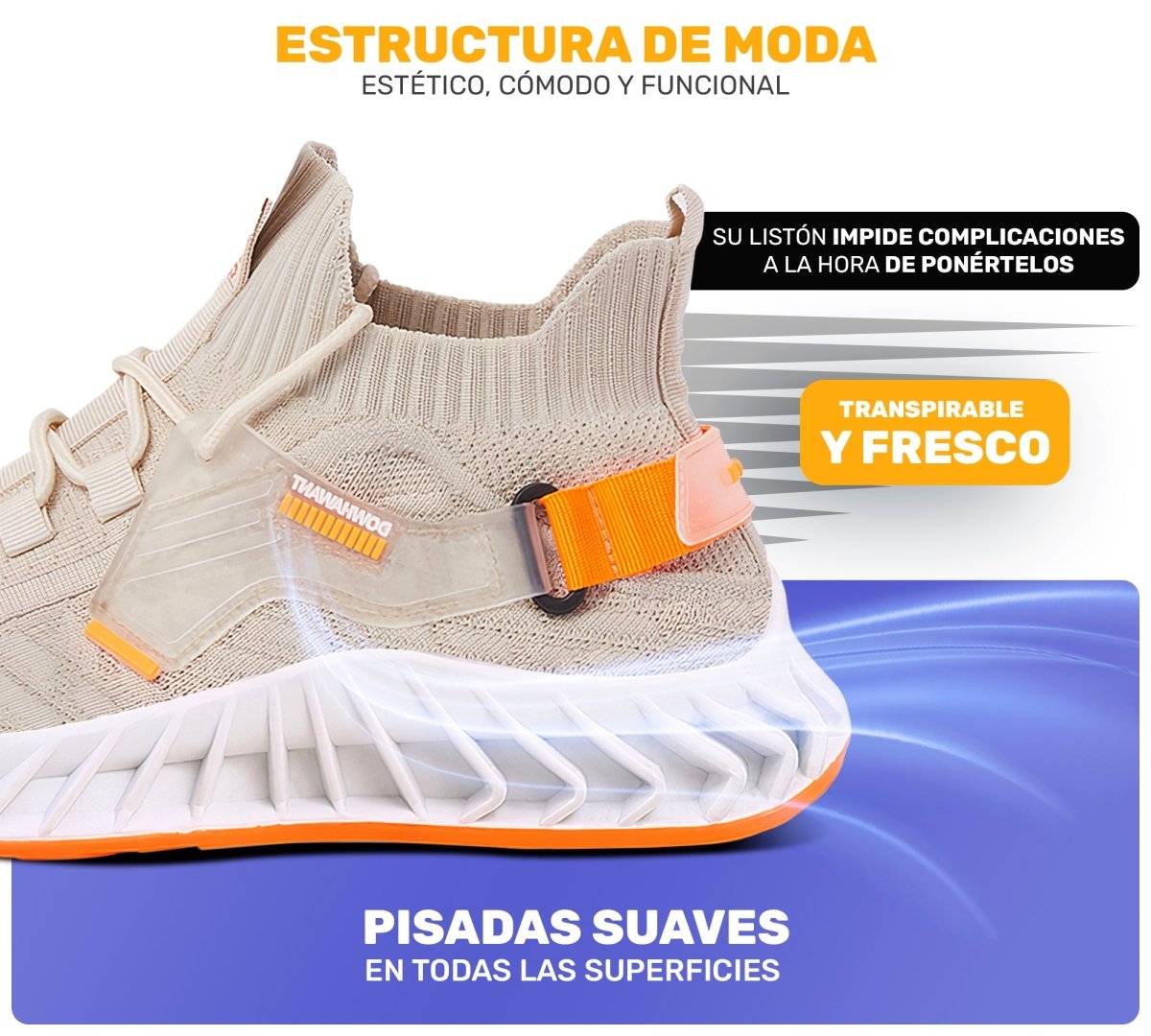 Sneakers Deportivos Ligeros para Hombre y Mujer | Transpirables, Cómodos & Resistentes - ONDASHOPMX
