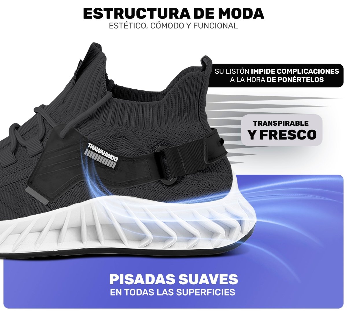 Sneakers Deportivos Ligeros para Hombre y Mujer | Transpirables, Cómodos & Resistentes - ONDASHOPMX