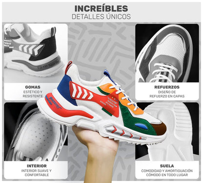 Sneakers Estilo Streetwear Con Detalles Únicos | Amortiguación Suave & Refuerzos En Capas - ONDASHOPMX