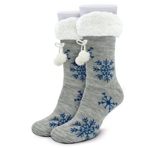 Socks Cozy Chic, Moños De Pompones, Copos De Nieve & Felpa Súper Cálida - ONDASHOPMX
