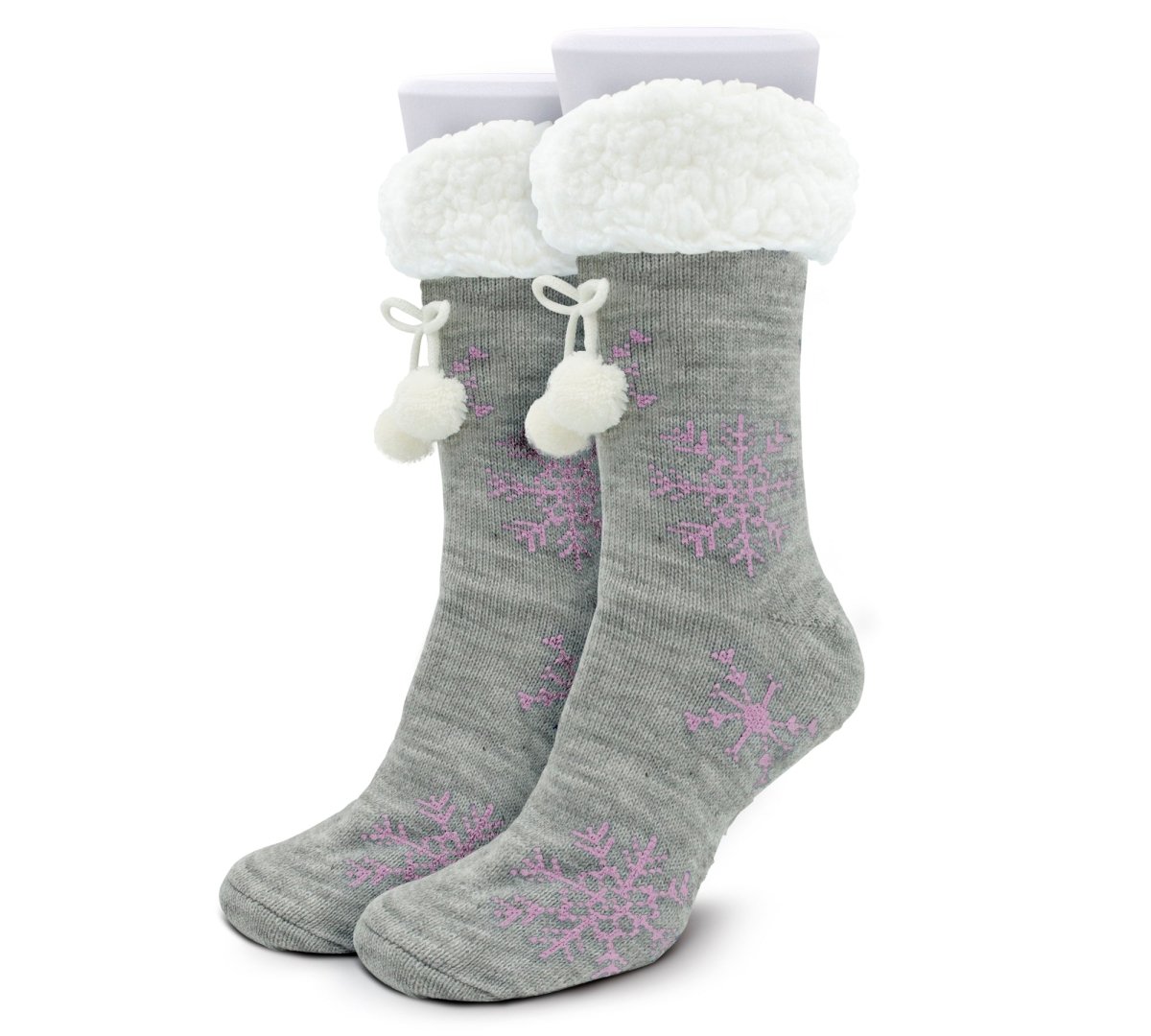 Socks Cozy Chic, Moños De Pompones, Copos De Nieve & Felpa Súper Cálida - ONDASHOPMX