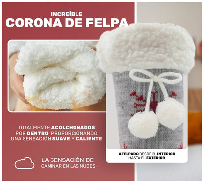 Socks Cozy Chic, Moños De Pompones, Copos De Nieve & Felpa Súper Cálida - ONDASHOPMX