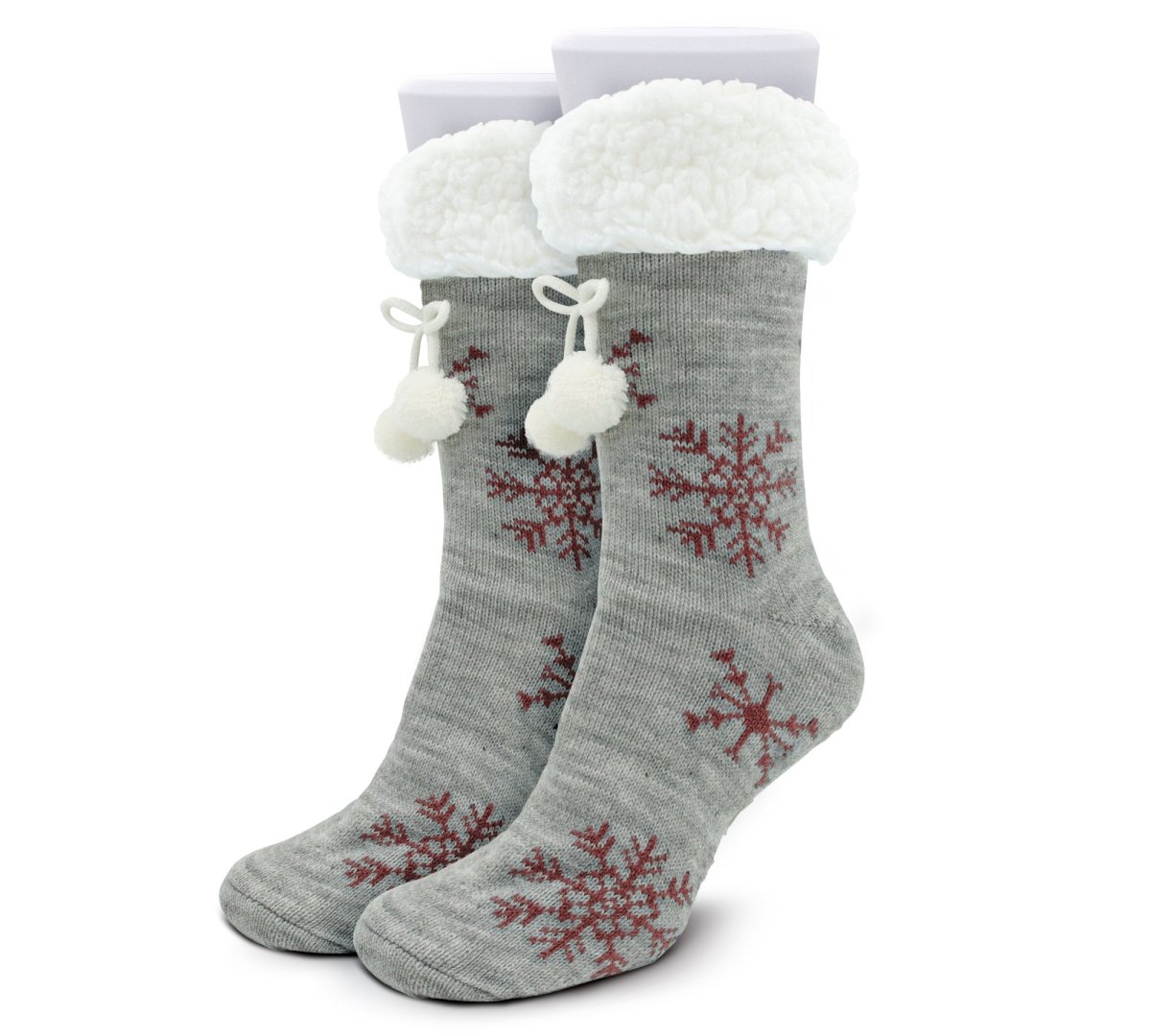 Socks Cozy Chic, Moños De Pompones, Copos De Nieve & Felpa Súper Cálida - ONDASHOPMX