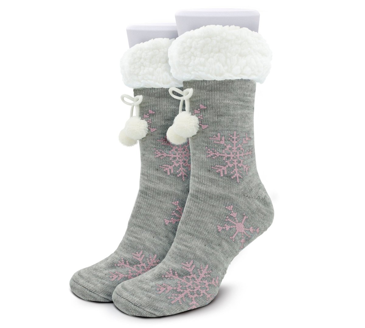 Socks Cozy Chic, Moños De Pompones, Copos De Nieve & Felpa Súper Cálida - ONDASHOPMX