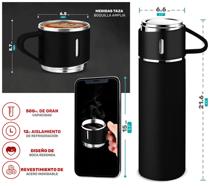 Taza Térmica con Termo Integrado: Ideal para Café y Bebidas Caliente - ONDASHOPMX