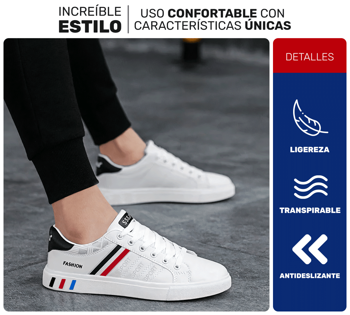 Tenis Sport Fashion – Diseño Limpio & Versátil para Toda Ocasión - ONDASHOPMX