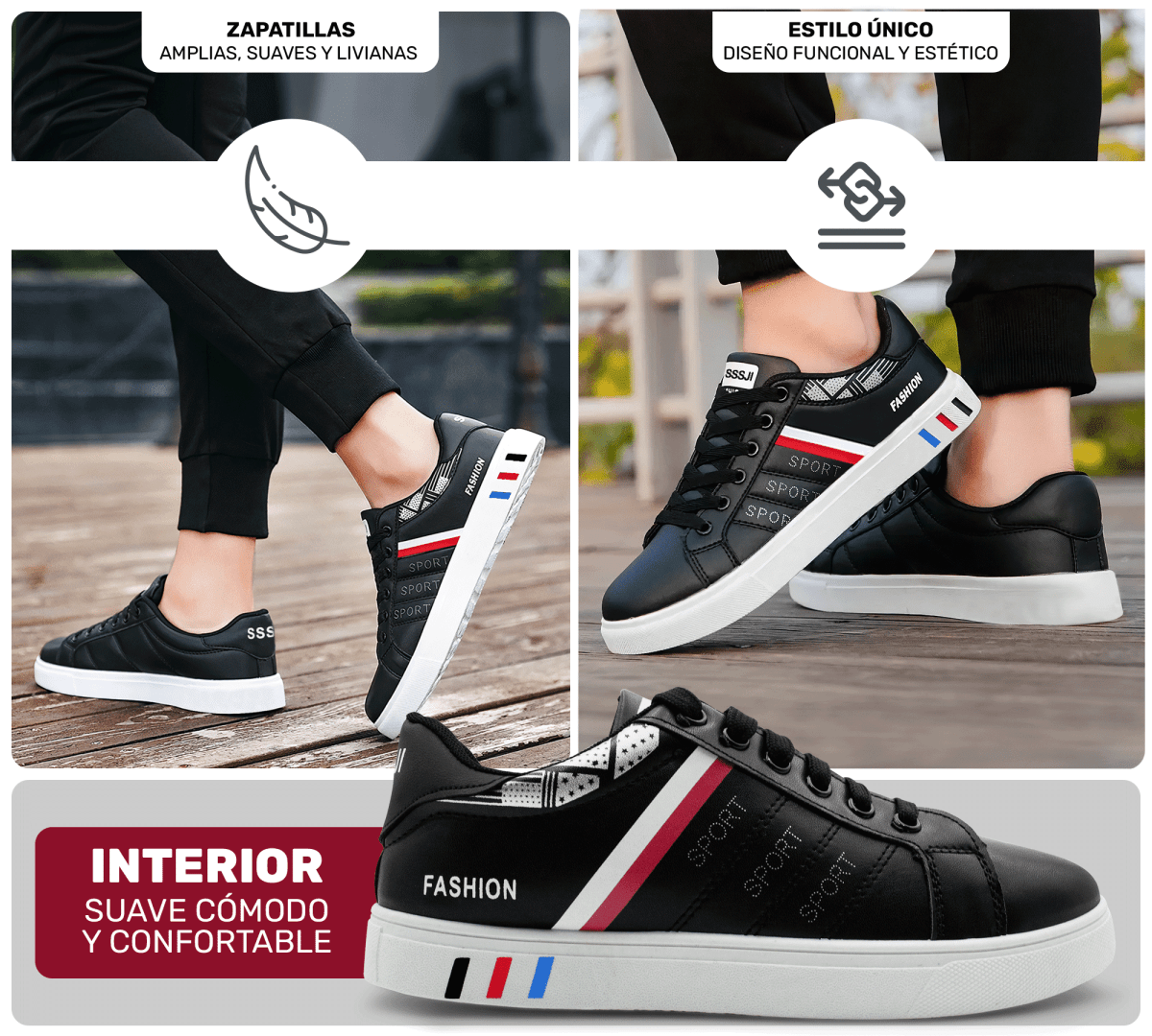 Tenis Sport Fashion – Diseño Limpio & Versátil para Toda Ocasión - ONDASHOPMX