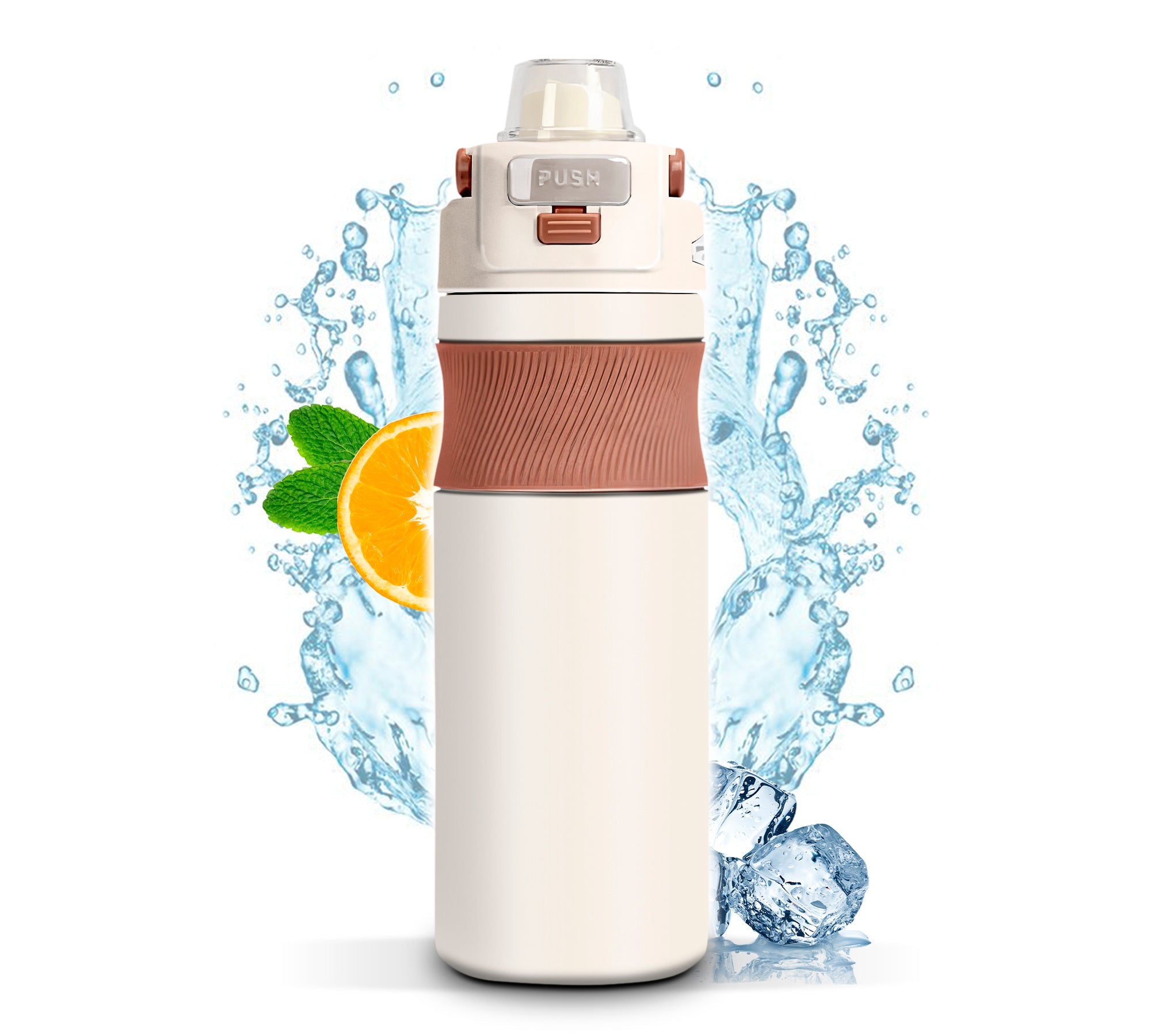 Termo Para Agua o Café 600ml Botella De Agua Deportiva Con Asa - ONDASHOPMX