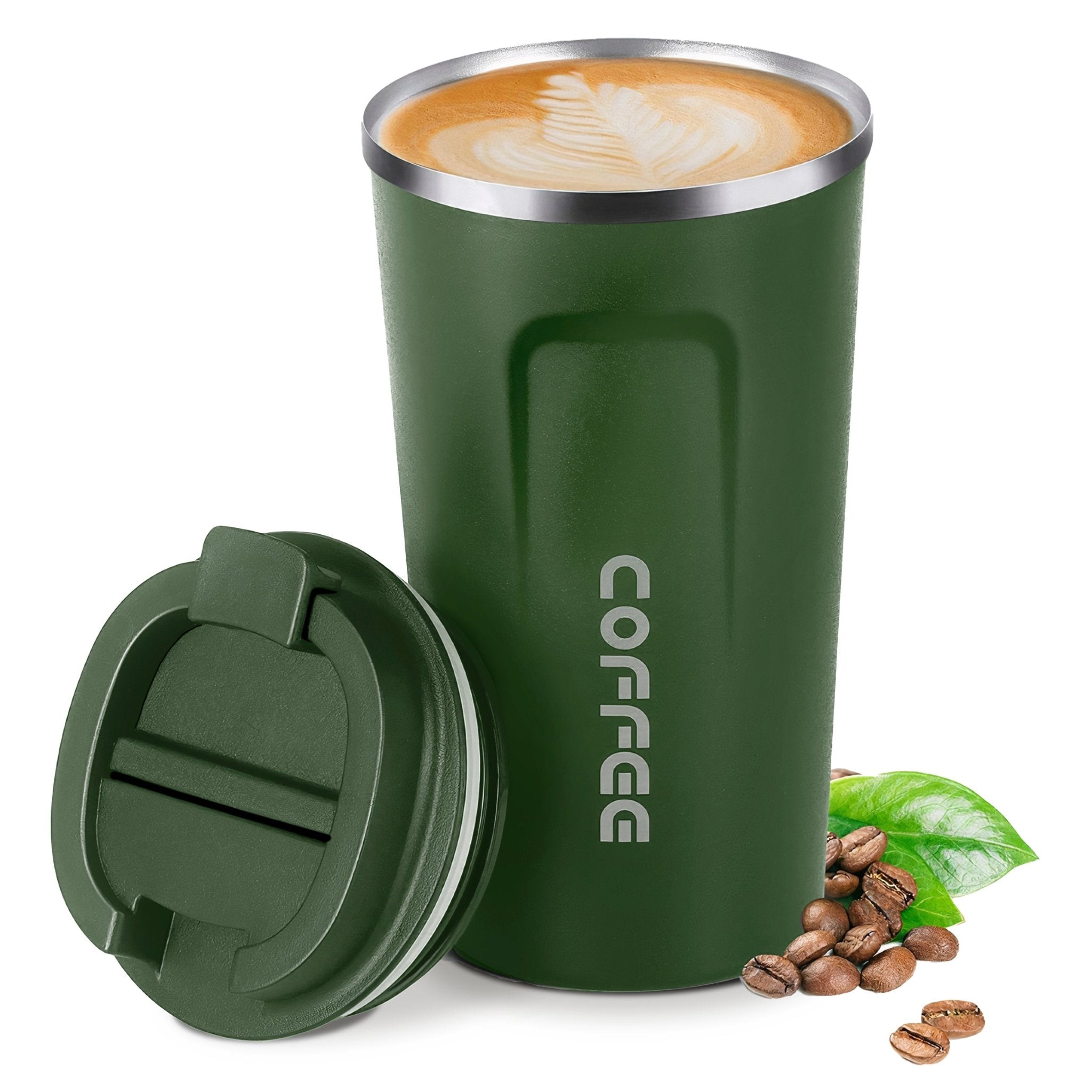 Termo Para Café Con Tapa A Prueba de Fugas, Vaso Para Té De Acero Inoxidable 500ml - ONDASHOPMX