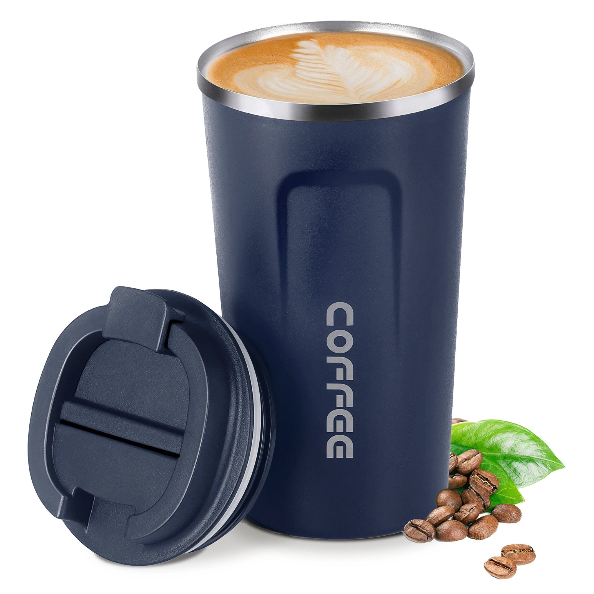 Termo Para Café Con Tapa A Prueba de Fugas, Vaso Para Té De Acero Inoxidable 500ml - ONDASHOPMX