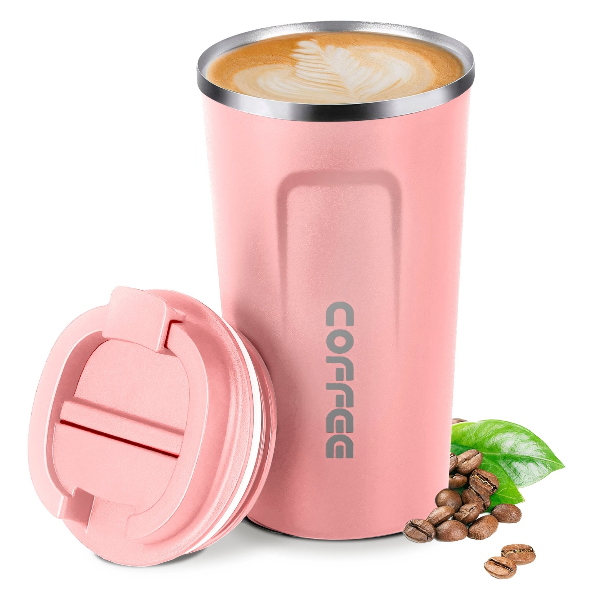 Termo Para Café Con Tapa A Prueba de Fugas, Vaso Para Té De Acero Inoxidable 500ml - ONDASHOPMX