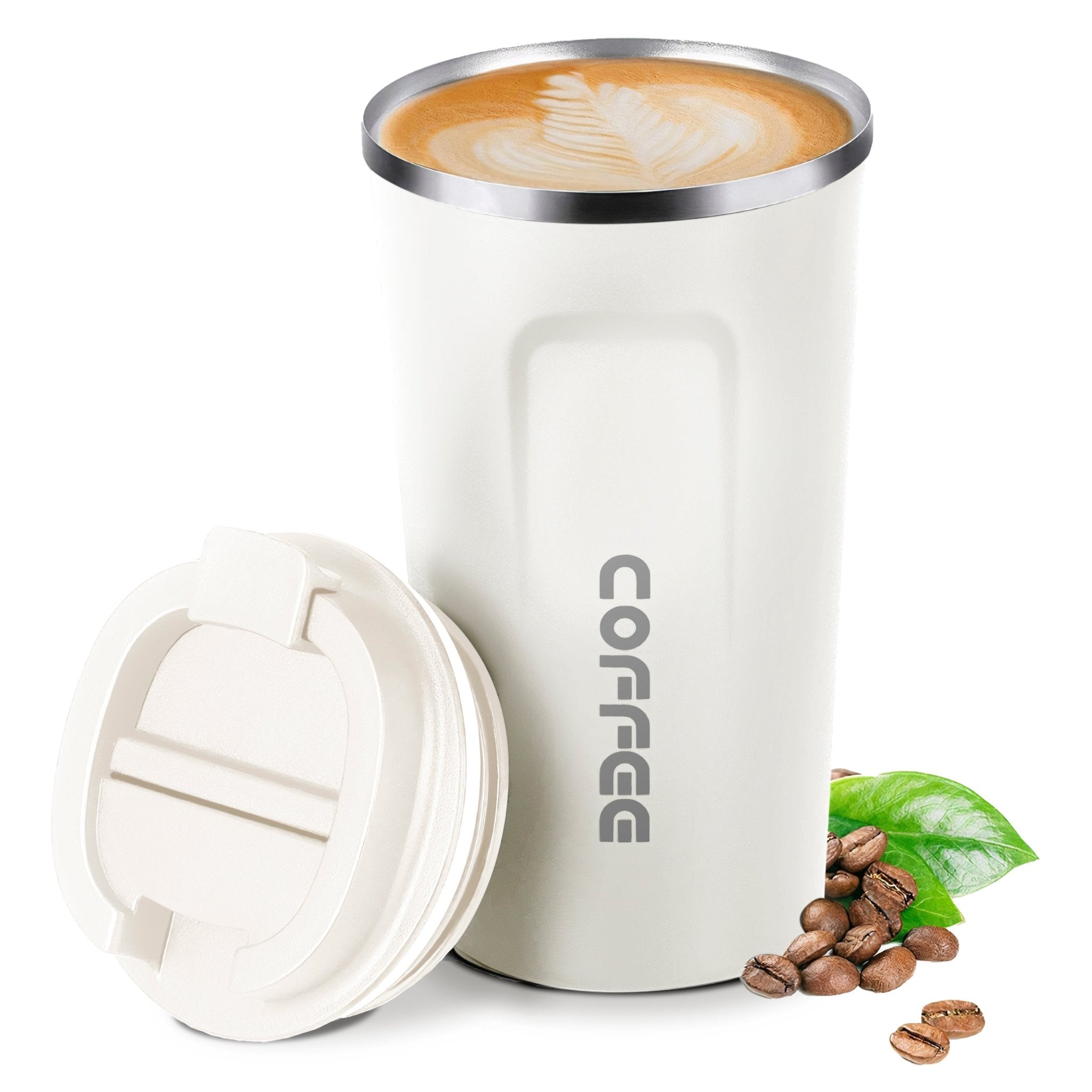 Termo Para Café Con Tapa A Prueba de Fugas, Vaso Para Té De Acero Inoxidable 500ml - ONDASHOPMX