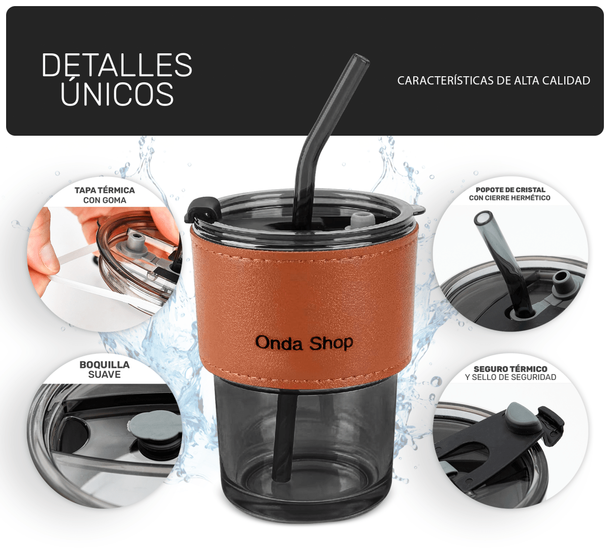 Termo Para Café Frio y Caliente Vaso Con Popote - ONDASHOPMX
