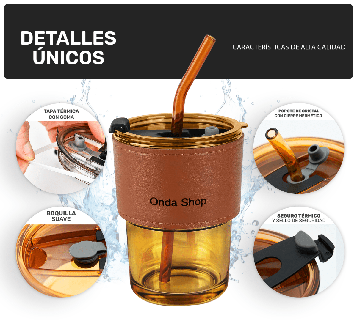 Termo Para Café Frio y Caliente Vaso Con Popote - ONDASHOPMX