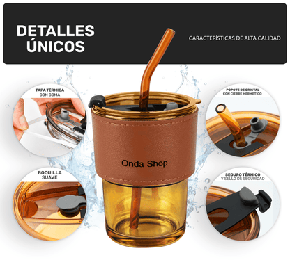 Termo Para Café Frio y Caliente Vaso Con Popote - ONDASHOPMX