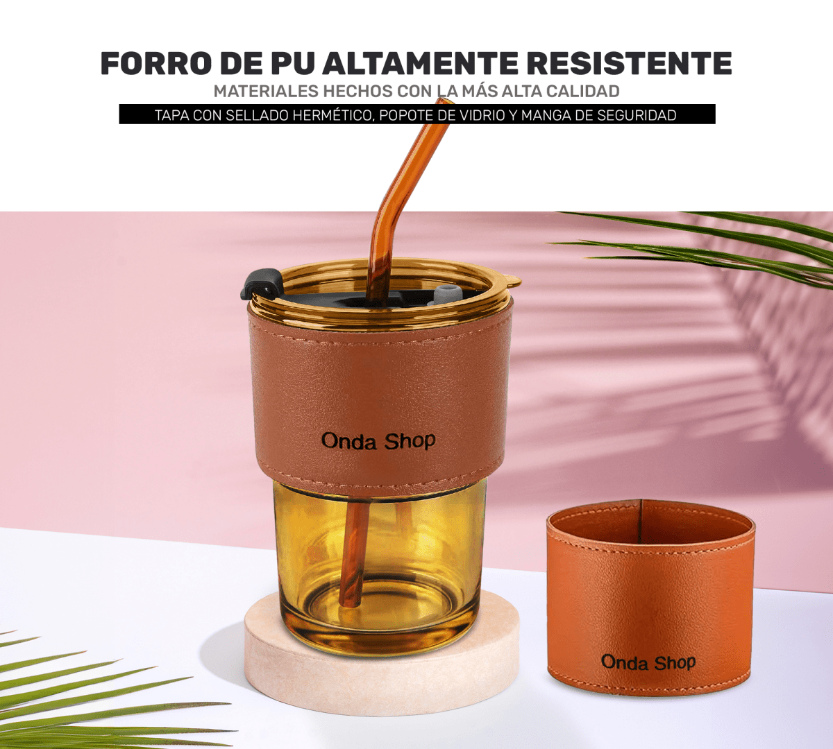 Termo Para Café Frio y Caliente Vaso Con Popote - ONDASHOPMX