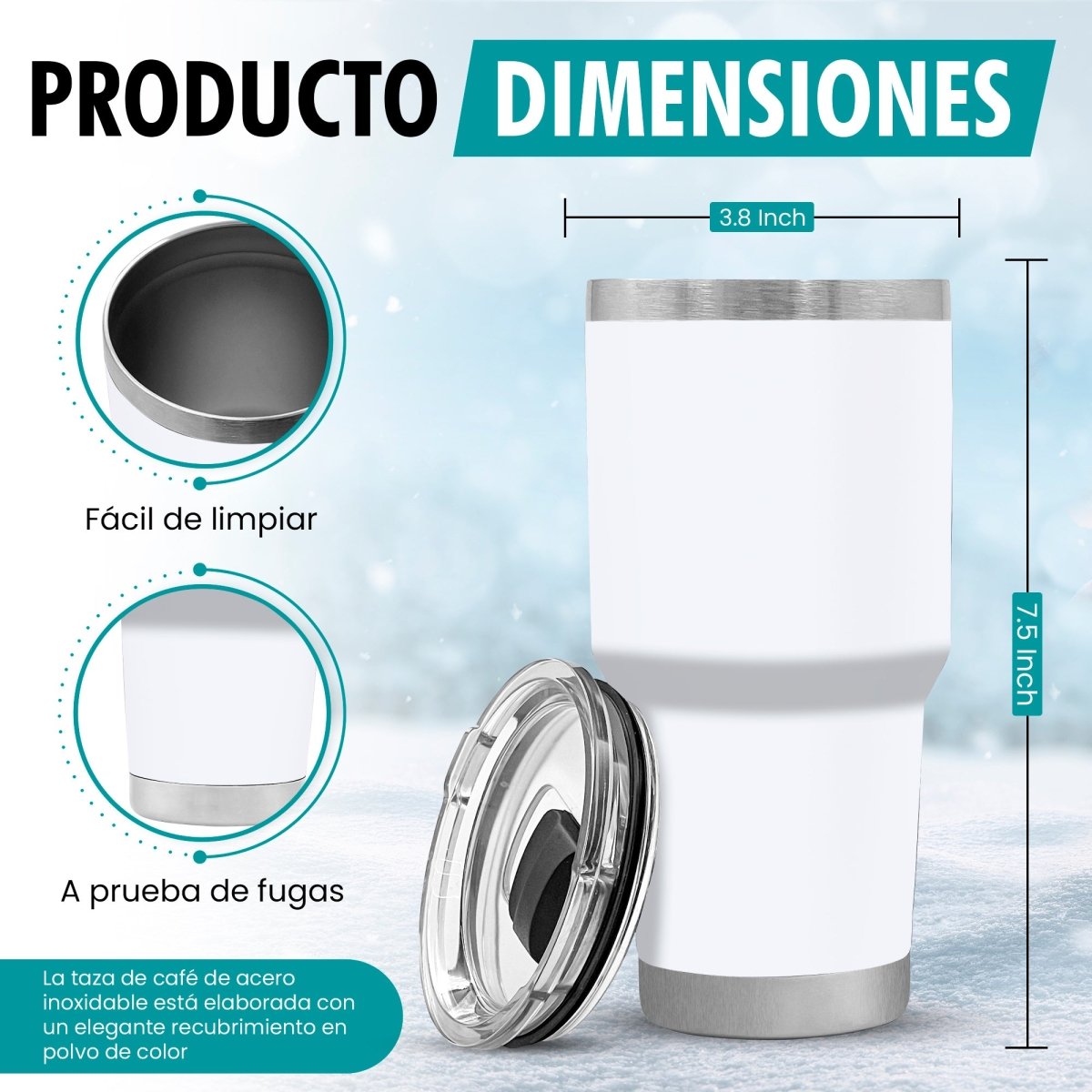 Termo Vaso de 30 oz • Mantiene Bebidas Frías 24h & Calientes 12h • Resistente & Portátil - ONDASHOPMX