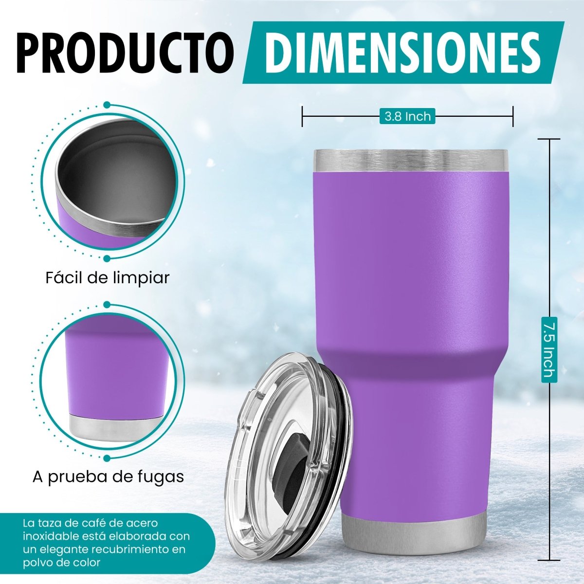 Termo Vaso de 30 oz • Mantiene Bebidas Frías 24h & Calientes 12h • Resistente & Portátil - ONDASHOPMX