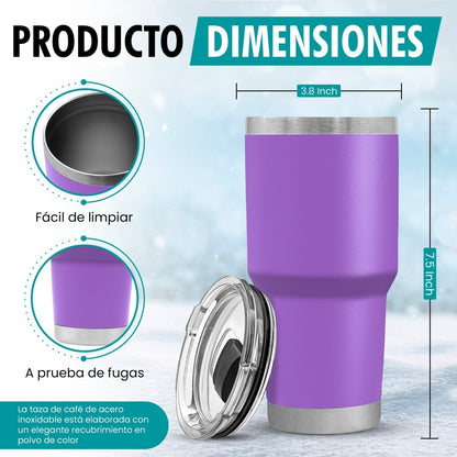 Termo Vaso de 30 oz • Mantiene Bebidas Frías 24h & Calientes 12h • Resistente & Portátil - ONDASHOPMX