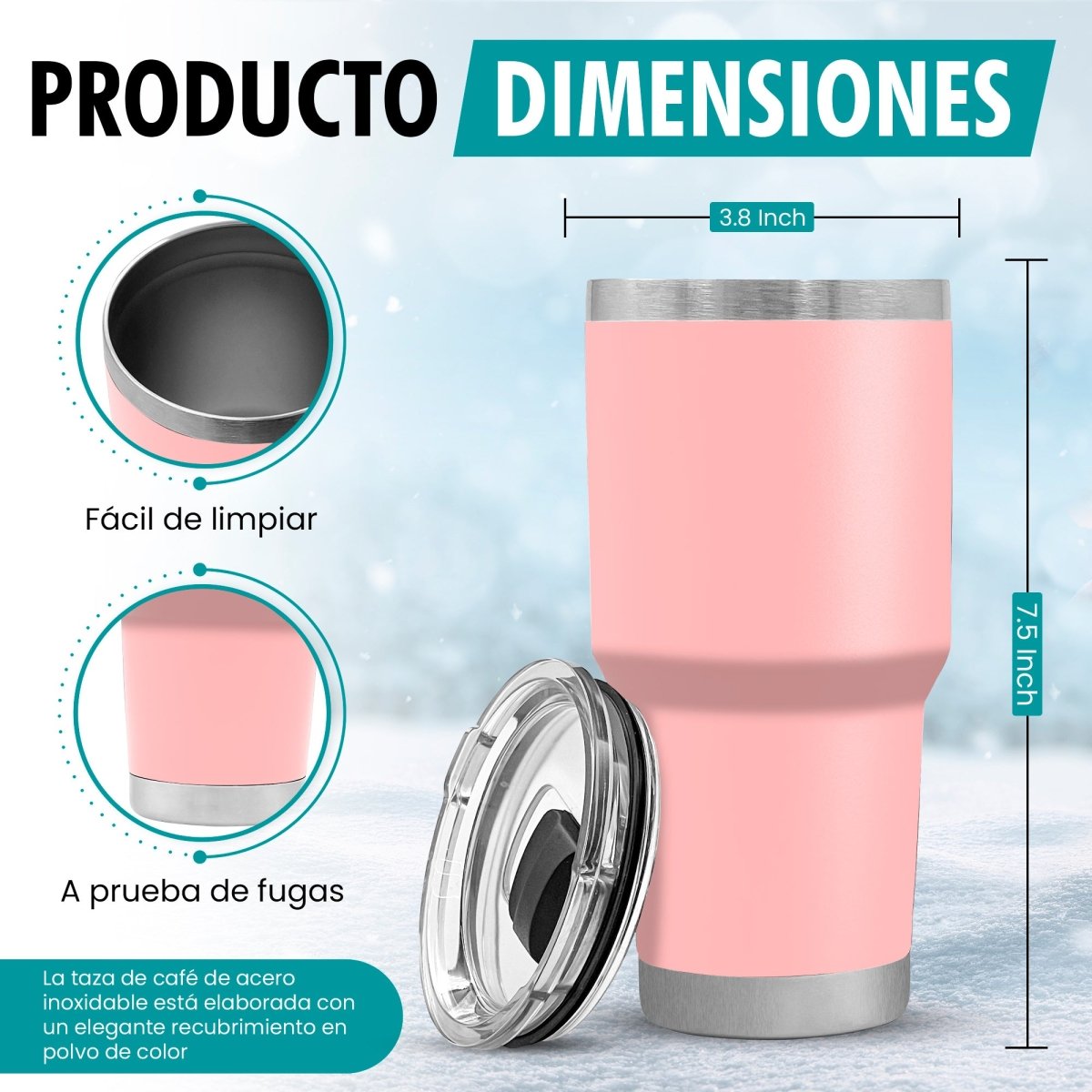 Termo Vaso de 30 oz • Mantiene Bebidas Frías 24h & Calientes 12h • Resistente & Portátil - ONDASHOPMX