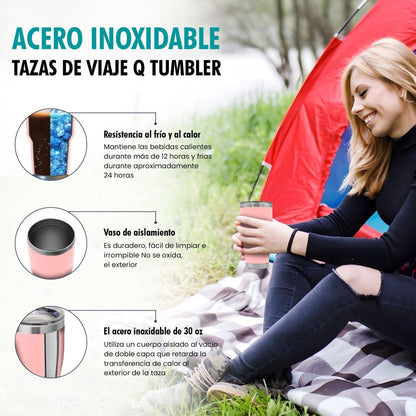 Termo Vaso de 30 oz • Mantiene Bebidas Frías 24h & Calientes 12h • Resistente & Portátil - ONDASHOPMX