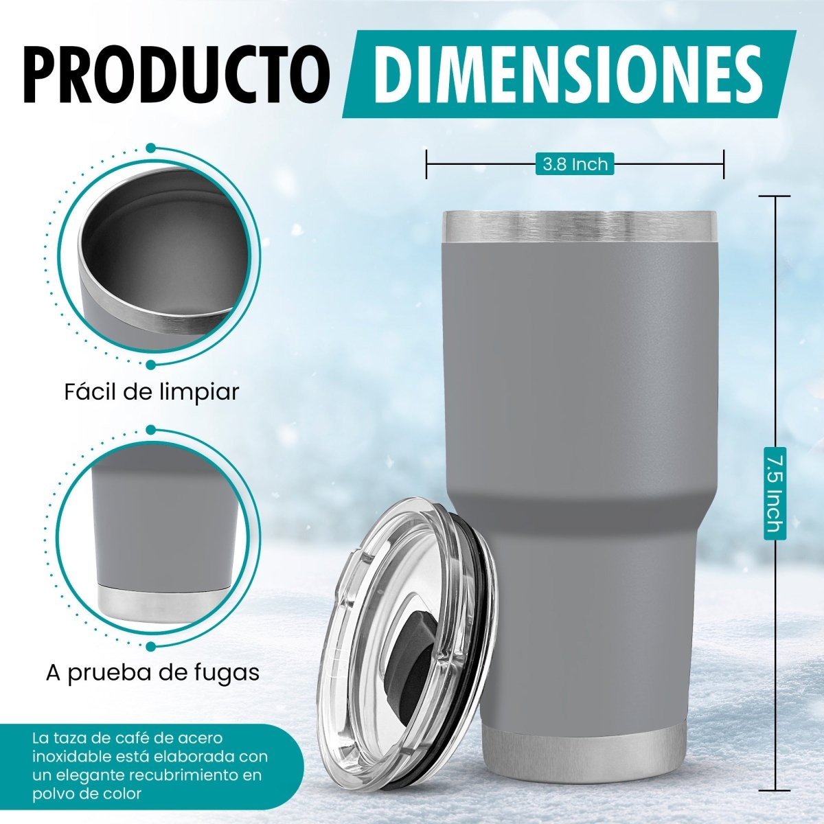 Termo Vaso de 30 oz • Mantiene Bebidas Frías 24h & Calientes 12h • Resistente & Portátil - ONDASHOPMX
