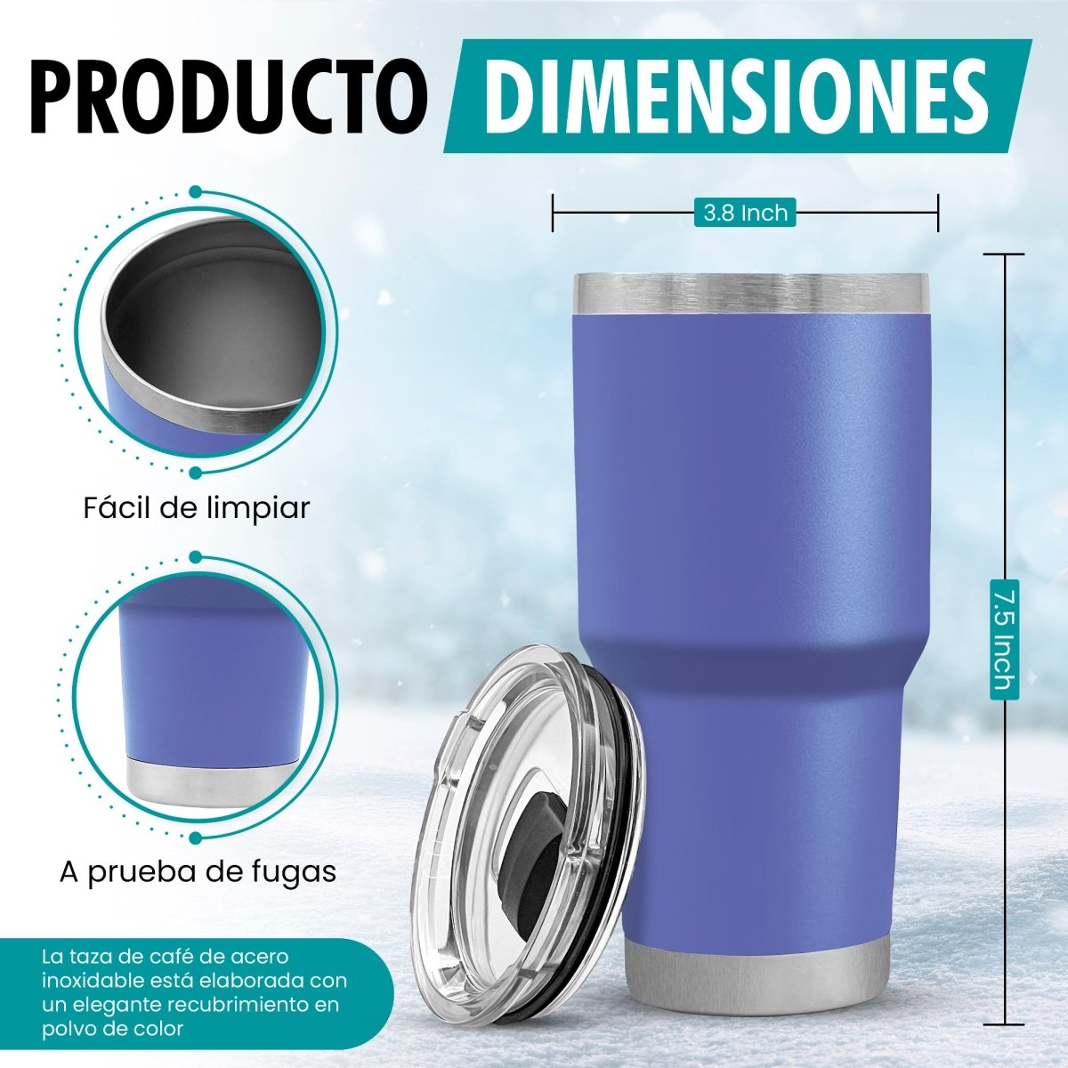 Termo Vaso de 30 oz • Mantiene Bebidas Frías 24h & Calientes 12h • Resistente & Portátil - ONDASHOPMX