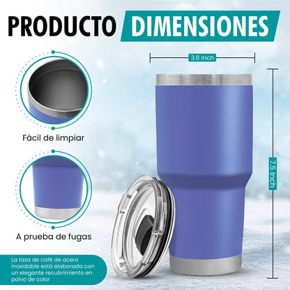 Termo Vaso de 30 oz • Mantiene Bebidas Frías 24h & Calientes 12h • Resistente & Portátil - ONDASHOPMX