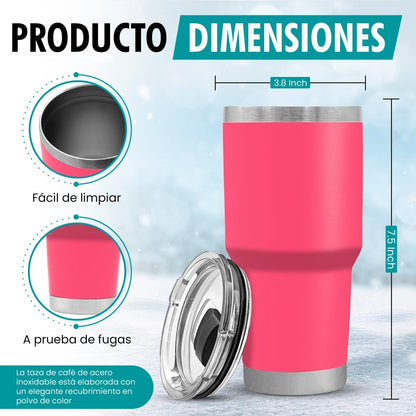 Termo Vaso de 30 oz • Mantiene Bebidas Frías 24h & Calientes 12h • Resistente & Portátil - ONDASHOPMX