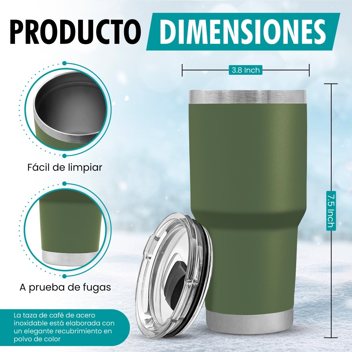 Termo Vaso de 30 oz • Mantiene Bebidas Frías 24h & Calientes 12h • Resistente & Portátil - ONDASHOPMX