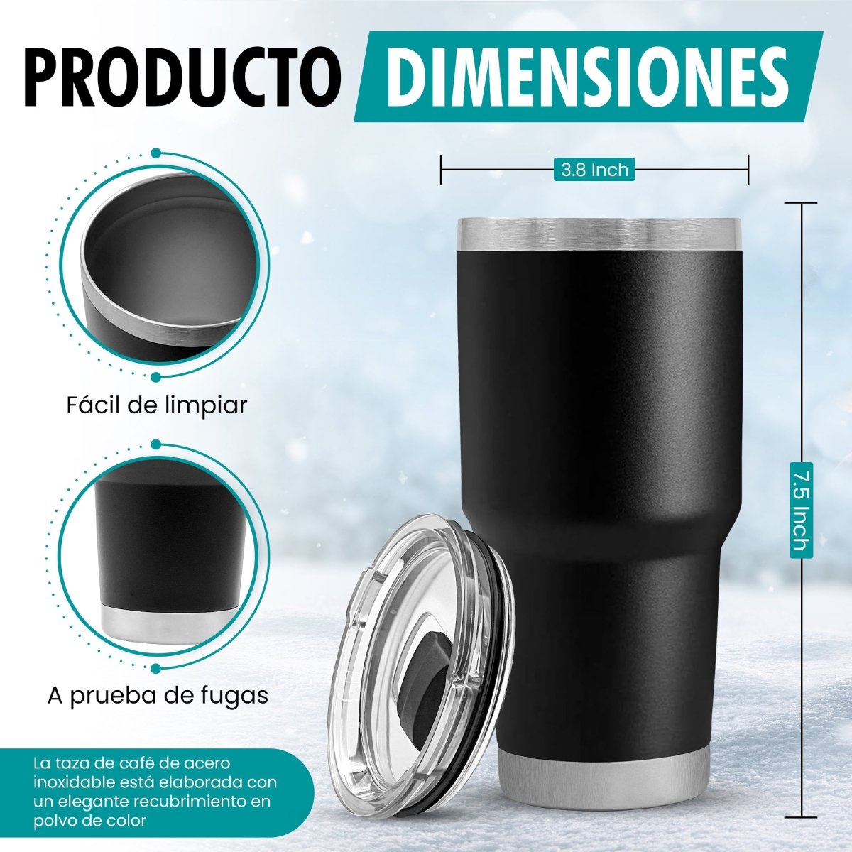 Termo Vaso de 30 oz • Mantiene Bebidas Frías 24h & Calientes 12h • Resistente & Portátil - ONDASHOPMX