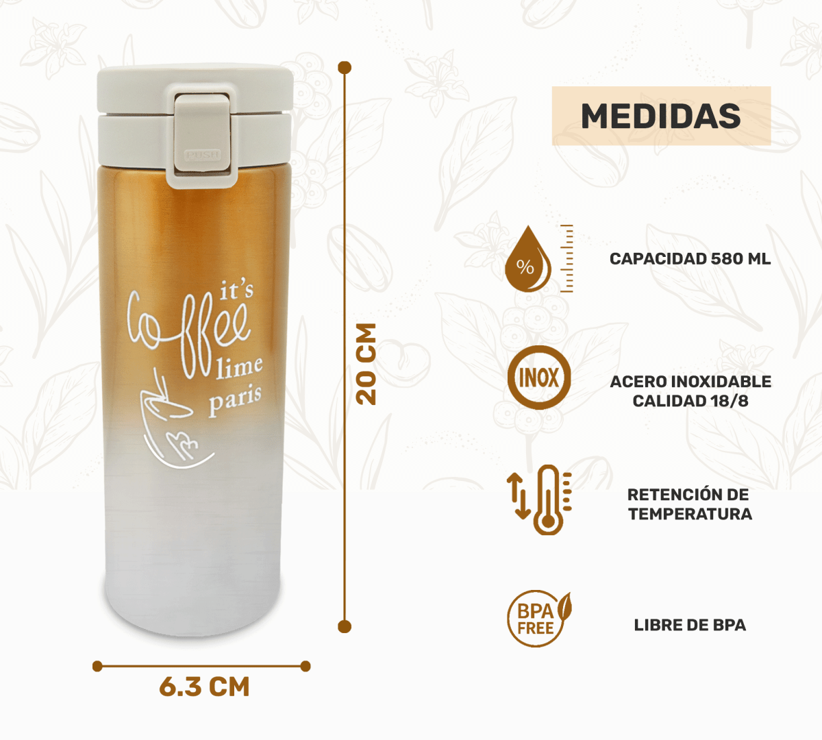 ThermoCup Premium | Taza De Acero Inoxidable Con Infusor Integrado - ONDASHOPMX