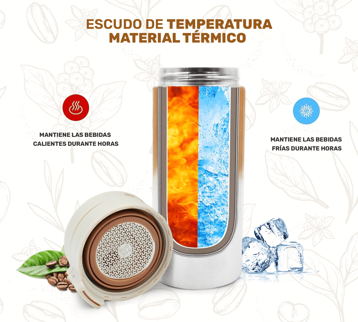 ThermoCup Premium | Taza De Acero Inoxidable Con Infusor Integrado - ONDASHOPMX