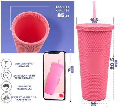 Tumbler Con Popote Reutilizable - 700 ml - ONDASHOPMX