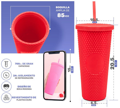 Tumbler Con Popote Reutilizable - 700 ml - ONDASHOPMX