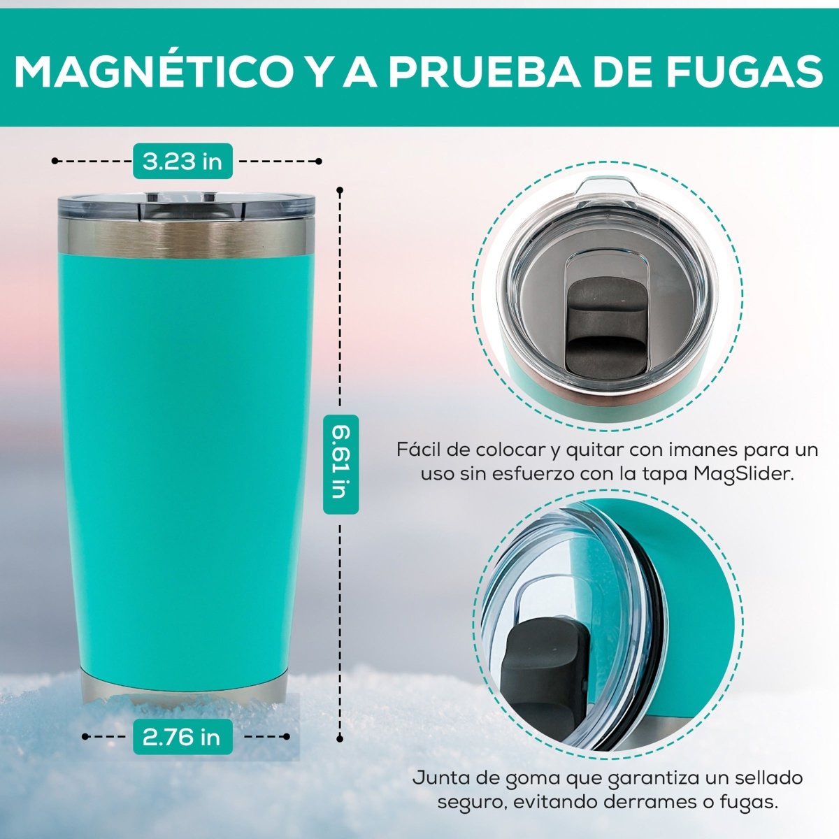 Vaso Térmico con Tapa Deslizante de Acero Inoxidable - 600 ml - ONDASHOPMX