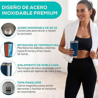 Vaso Térmico con Tapa Deslizante de Acero Inoxidable - 600 ml - ONDASHOPMX