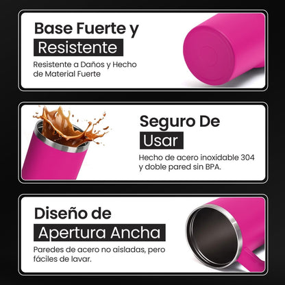 Vaso Térmico De Acero Inoxidable Con Asa Ergonómica Y Aislamiento Térmico Avanzado 30 oz - ONDASHOPMX