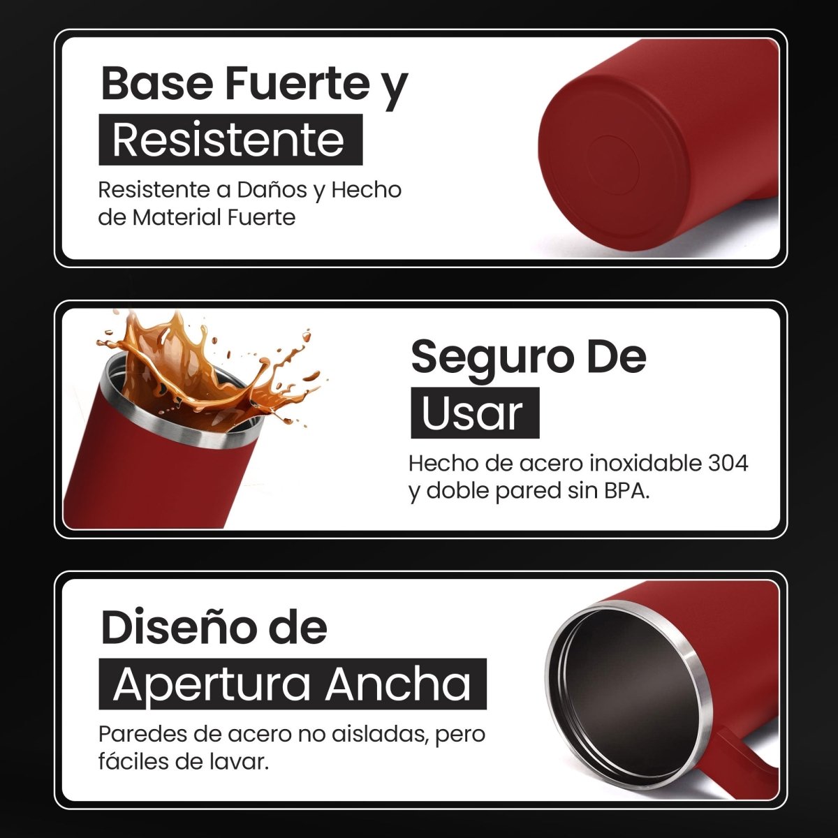 Vaso Térmico De Acero Inoxidable Con Asa Ergonómica Y Aislamiento Térmico Avanzado 30 oz - ONDASHOPMX