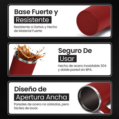 Vaso Térmico De Acero Inoxidable Con Asa Ergonómica Y Aislamiento Térmico Avanzado 30 oz - ONDASHOPMX