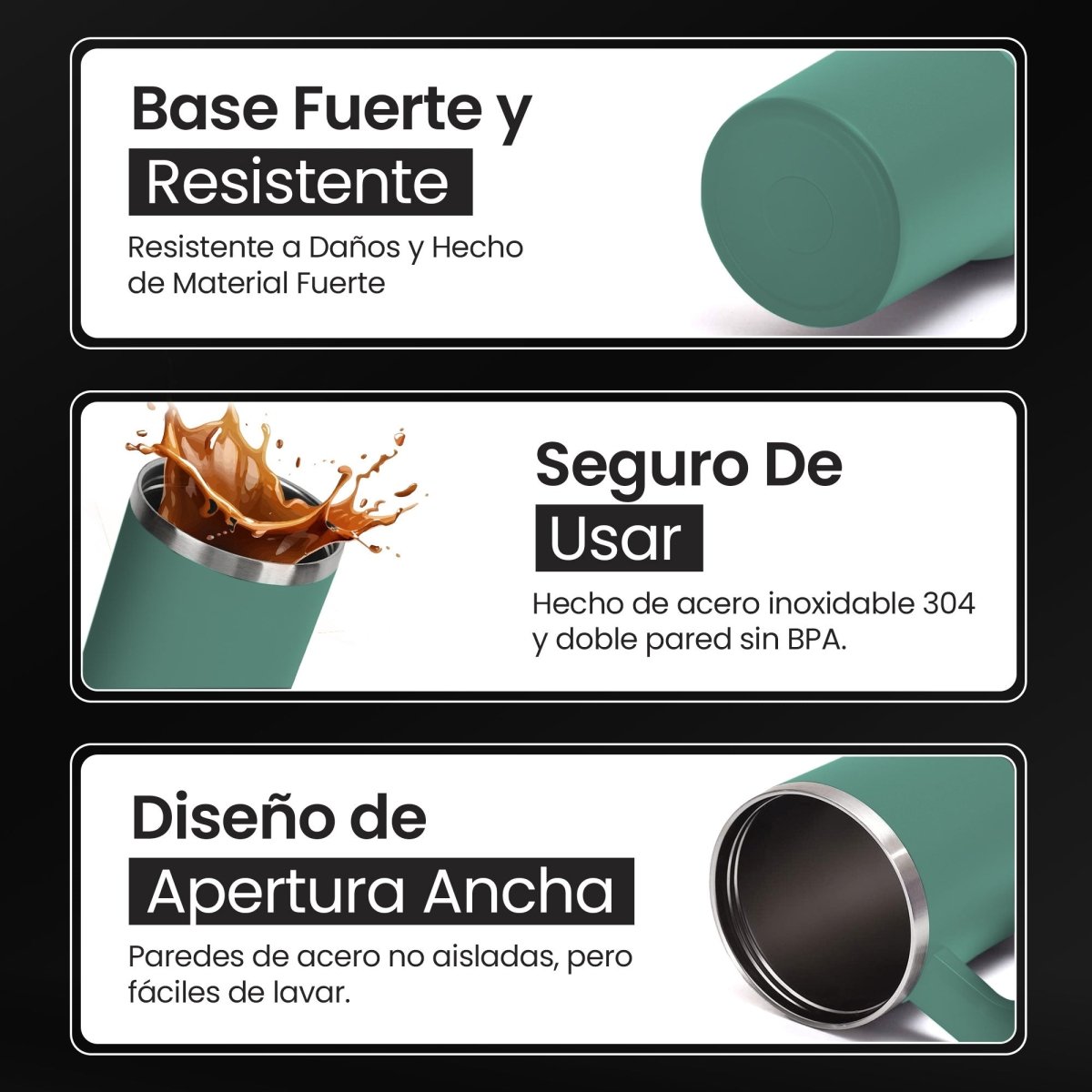 Vaso Térmico De Acero Inoxidable Con Asa Ergonómica Y Aislamiento Térmico Avanzado 30 oz - ONDASHOPMX