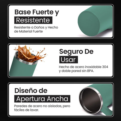 Vaso Térmico De Acero Inoxidable Con Asa Ergonómica Y Aislamiento Térmico Avanzado 30 oz - ONDASHOPMX